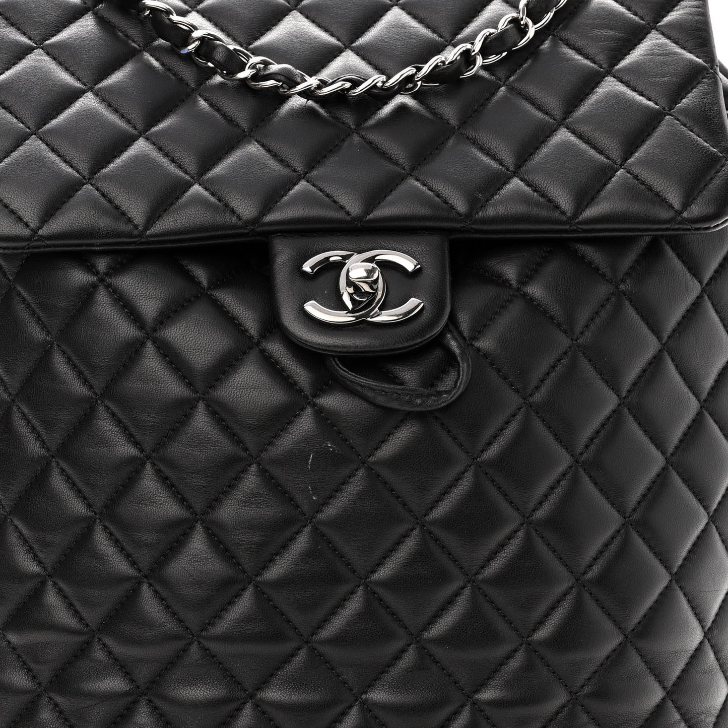 Lambskin Quilted Large Urban Spirit Backpack Black