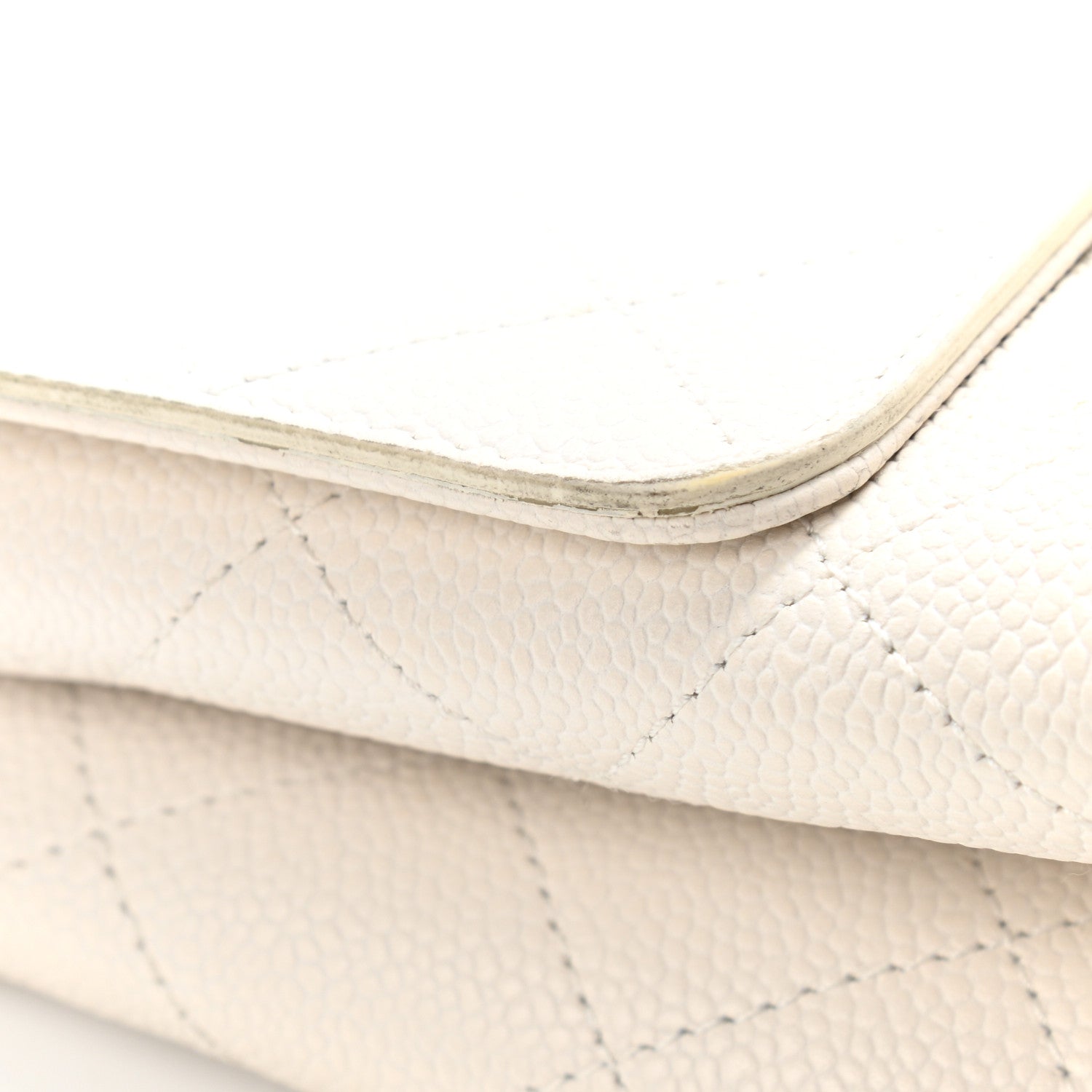 Chanel Grained Calfskin Small Stitched Flap White 14 of 16