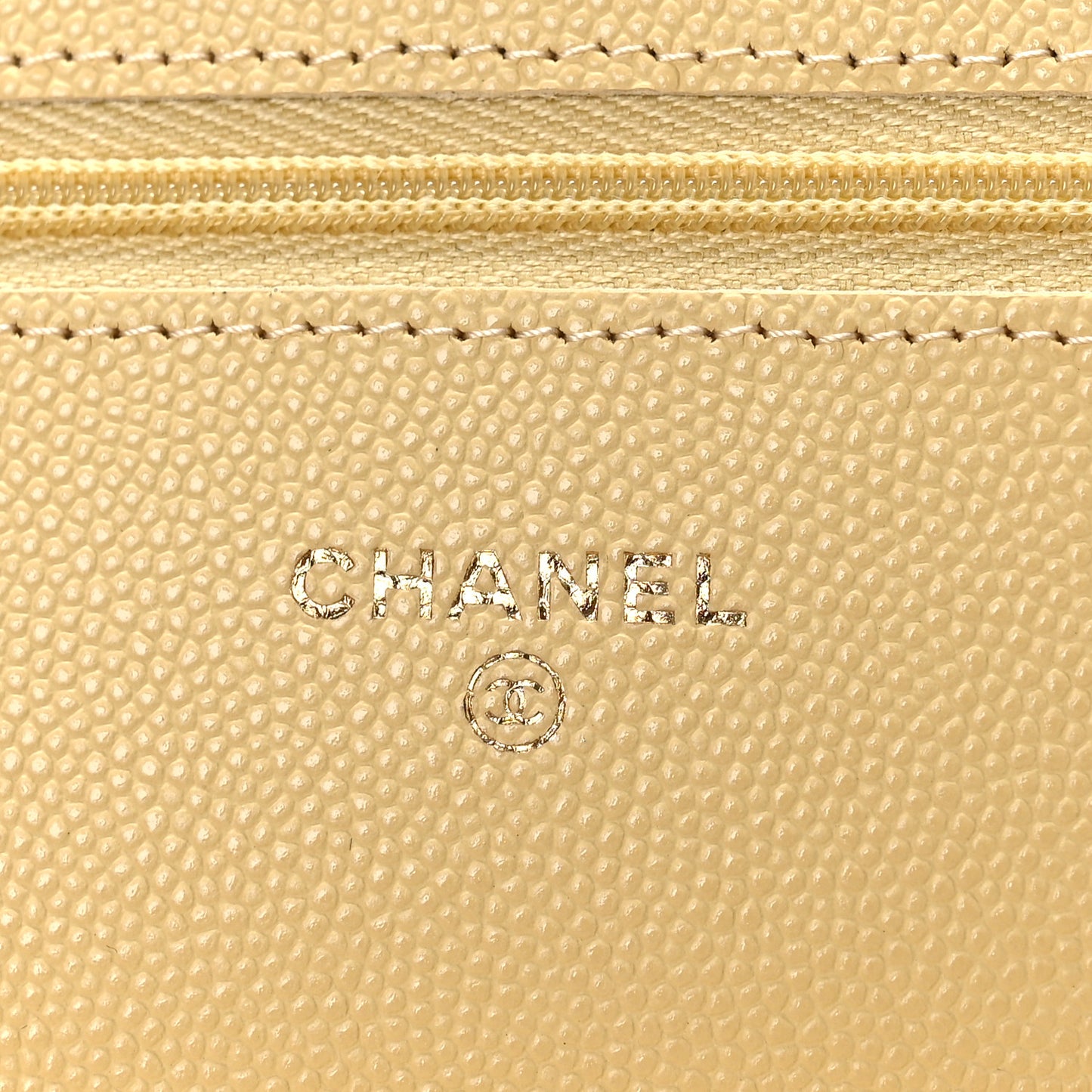 Caviar Quilted Wallet on Chain WOC Yellow