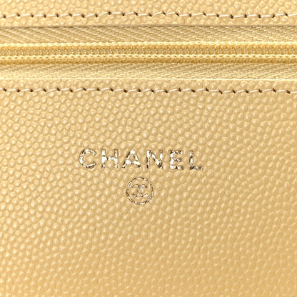 Chanel Caviar Quilted Wallet on Chain WOC Yellow 6 of 10