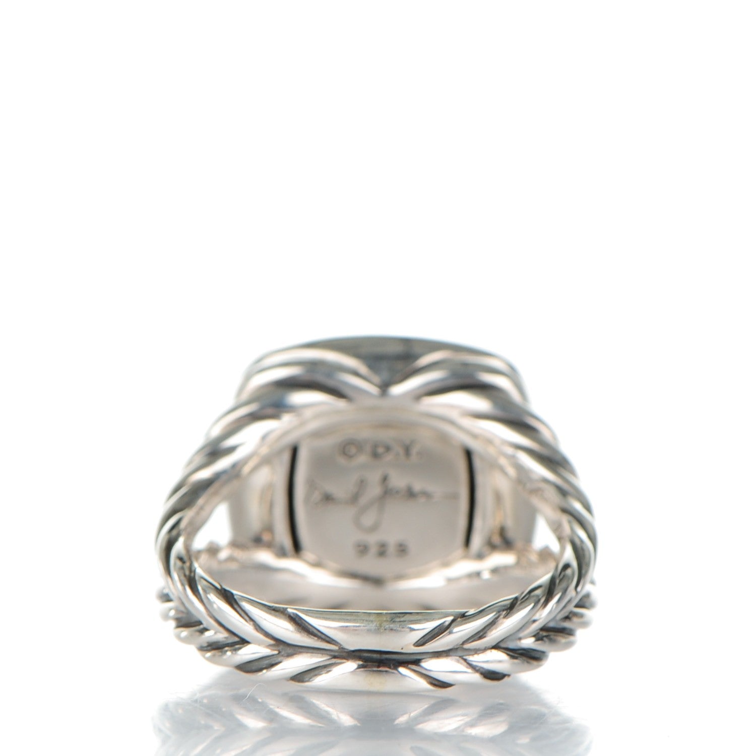 David Yurman Sterling Silver Diamond Black Onyx 11mm Albion Ring 54 6.75 3 of 4