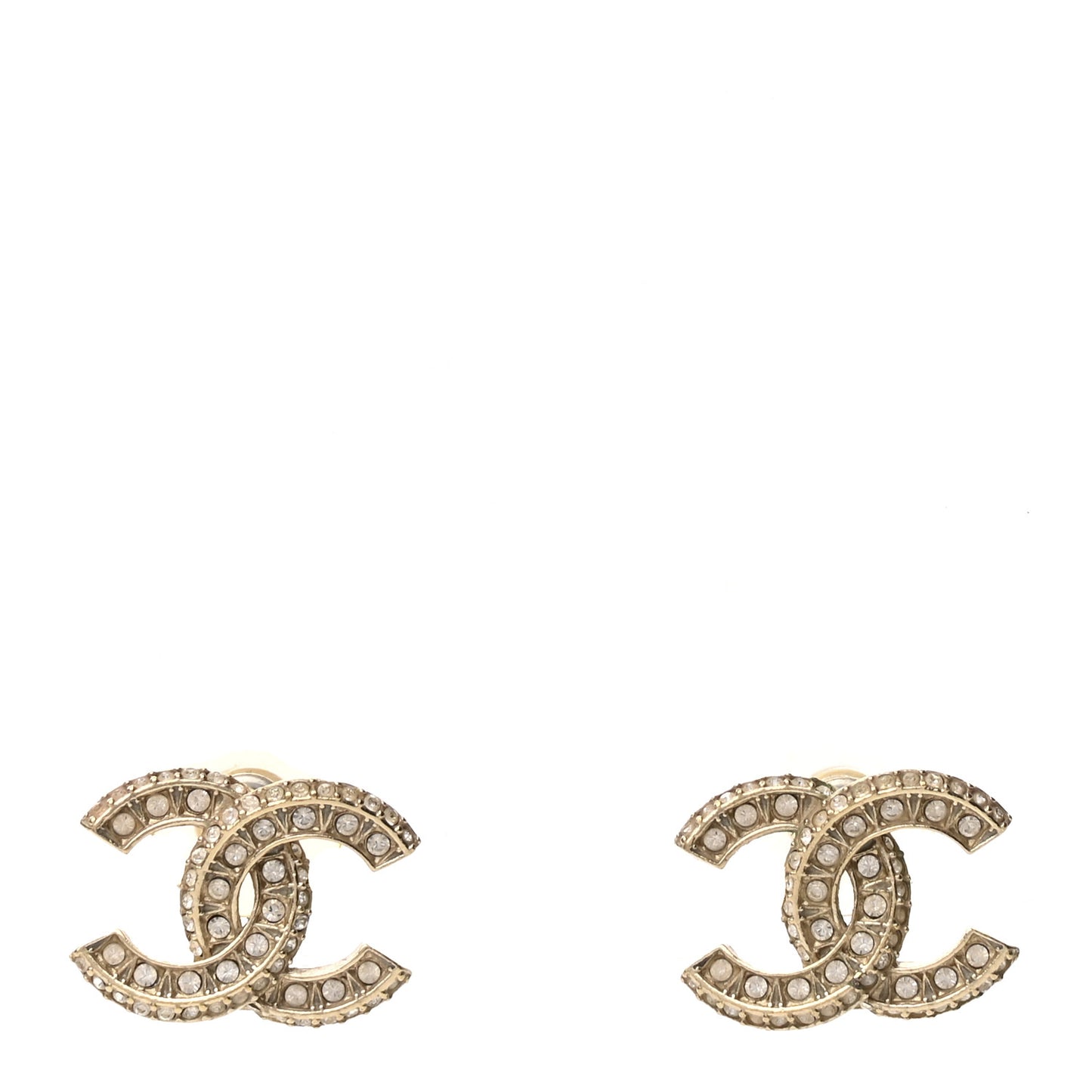 Crystal Timeless CC Earrings Light Gold