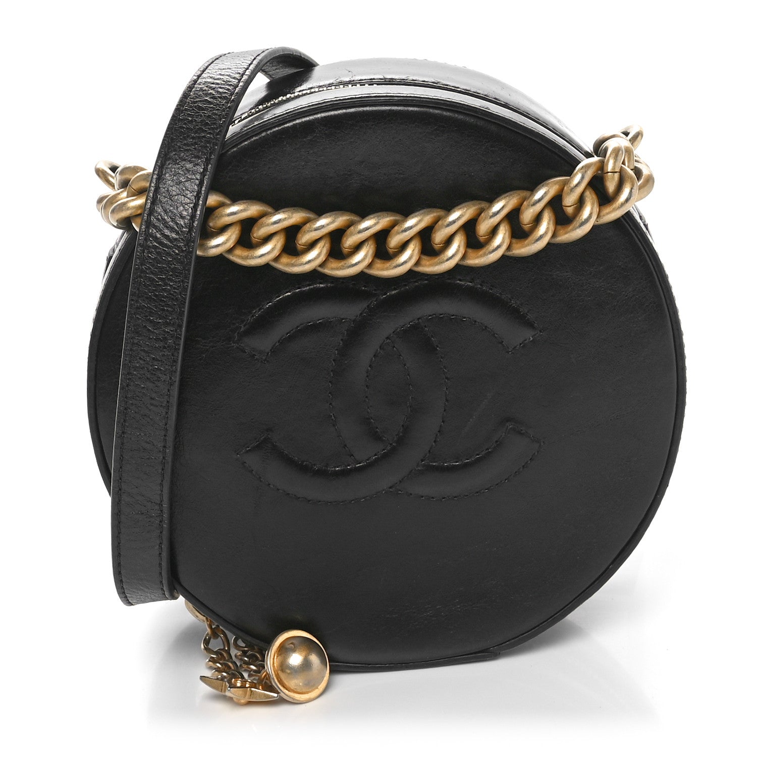 Chanel Glazed Calfskin Round As Earth Evening Bag Black 1 of 10