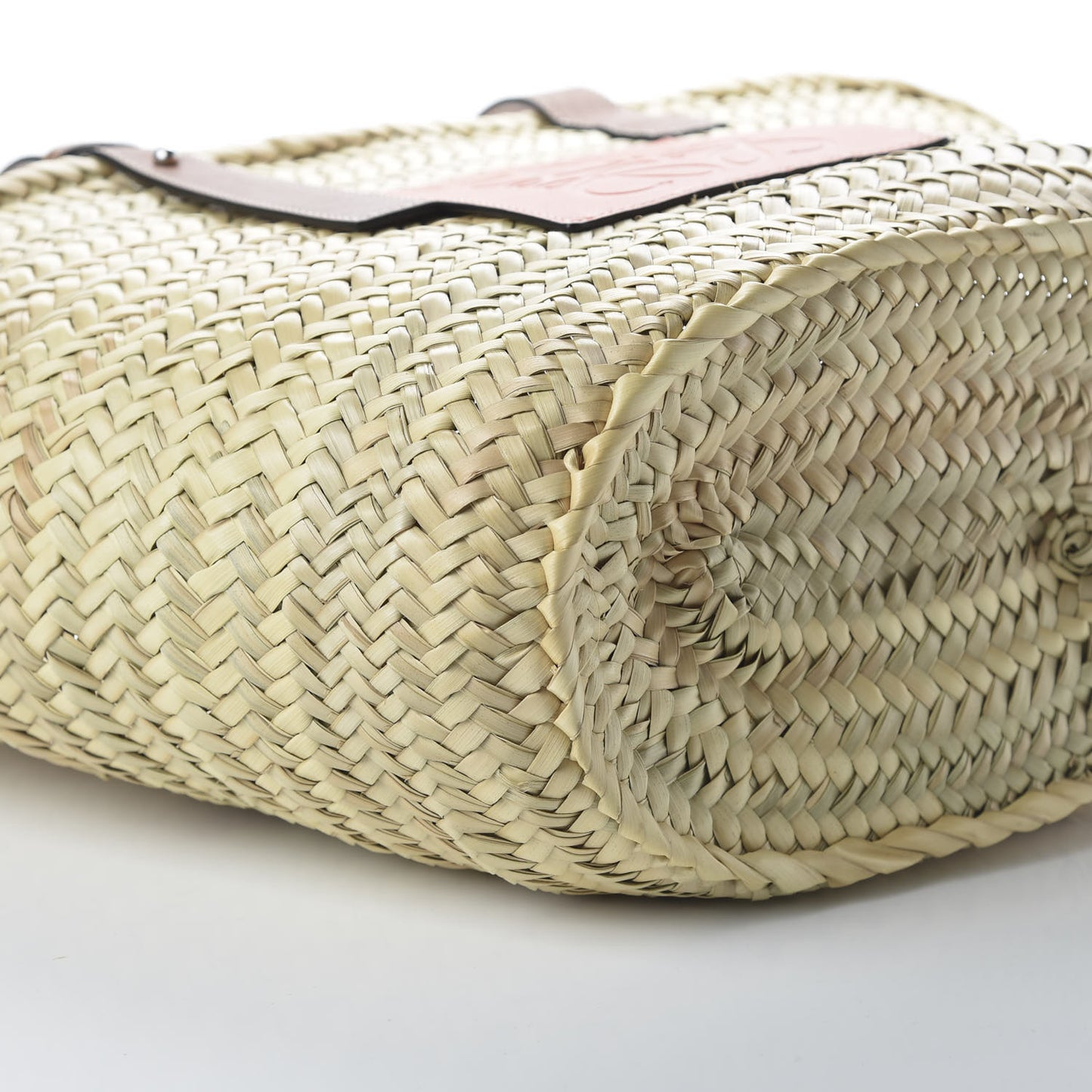 Raffia Basket Tote Bag Natural Tan Orange