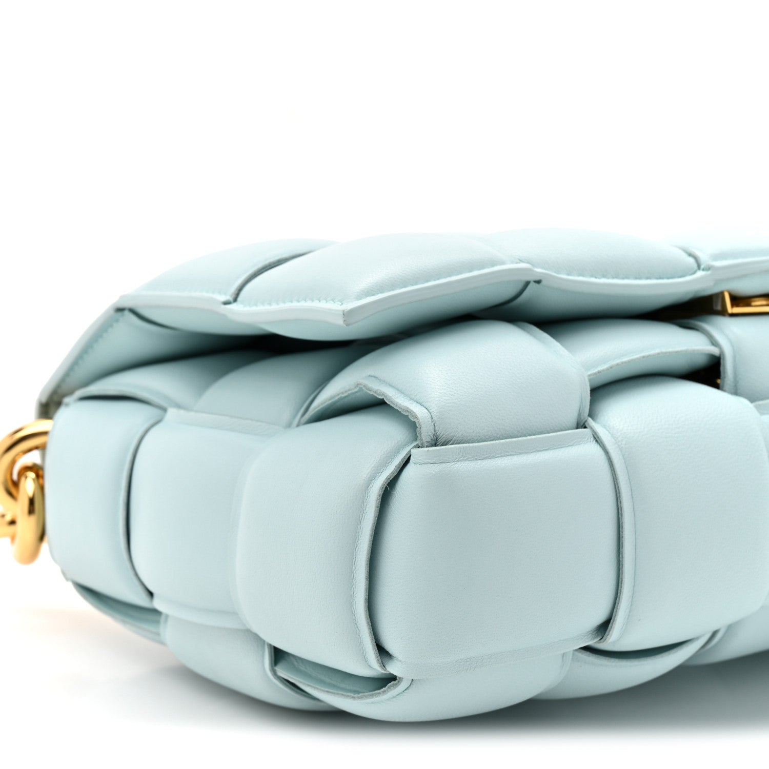 Bottega Veneta Lambskin Maxi Intreccio Padded Chain Cassette Crossbody Bag Spearmint 9 of 10
