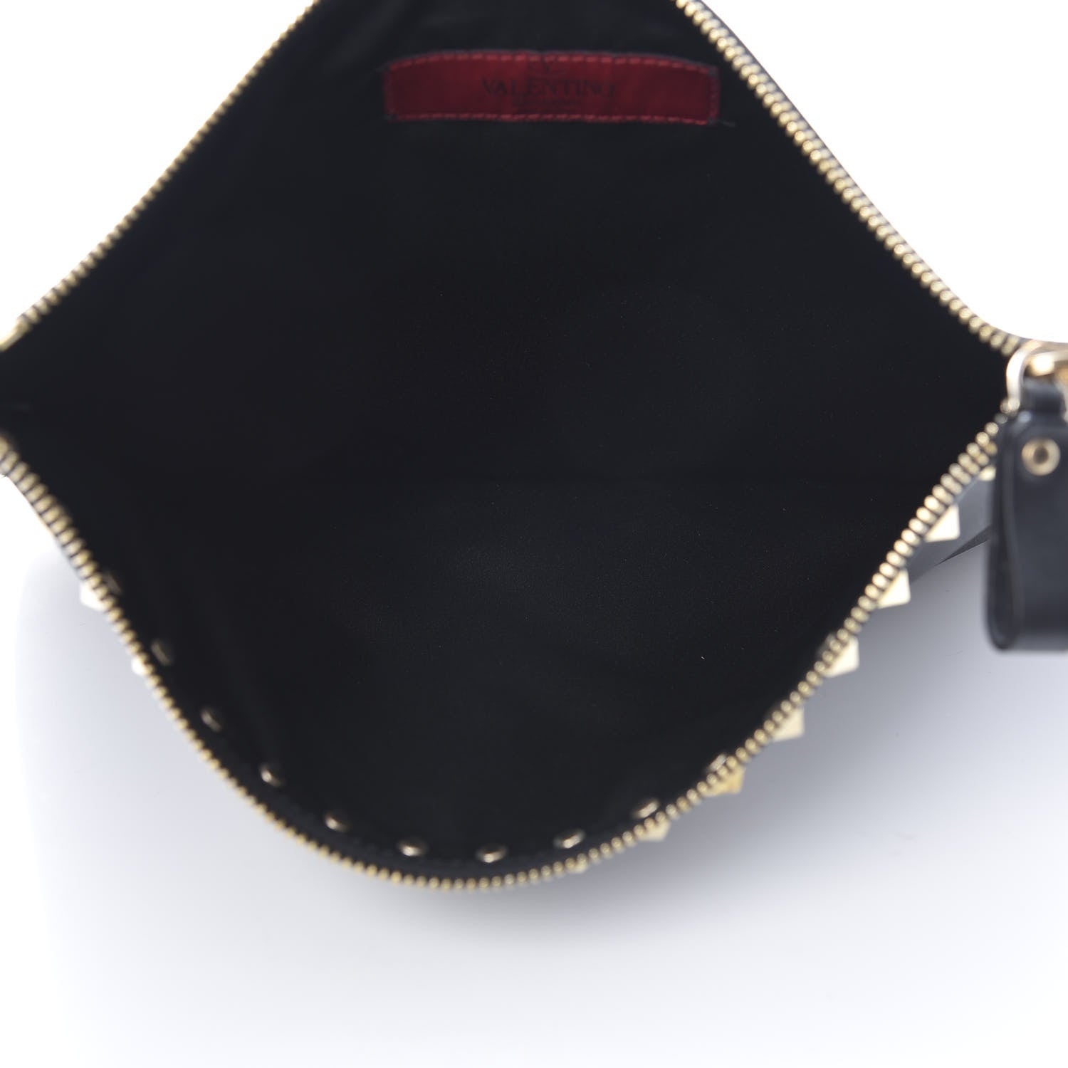 Valentino Garavani Vitello Large Rockstud Zip Pouch Black 5 of 8