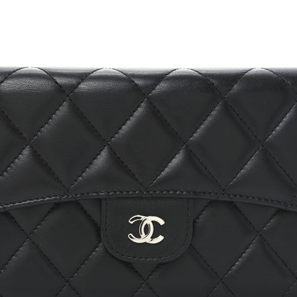 Chanel Lambskin Quilted Large Flap Wallet Black 9 of 10