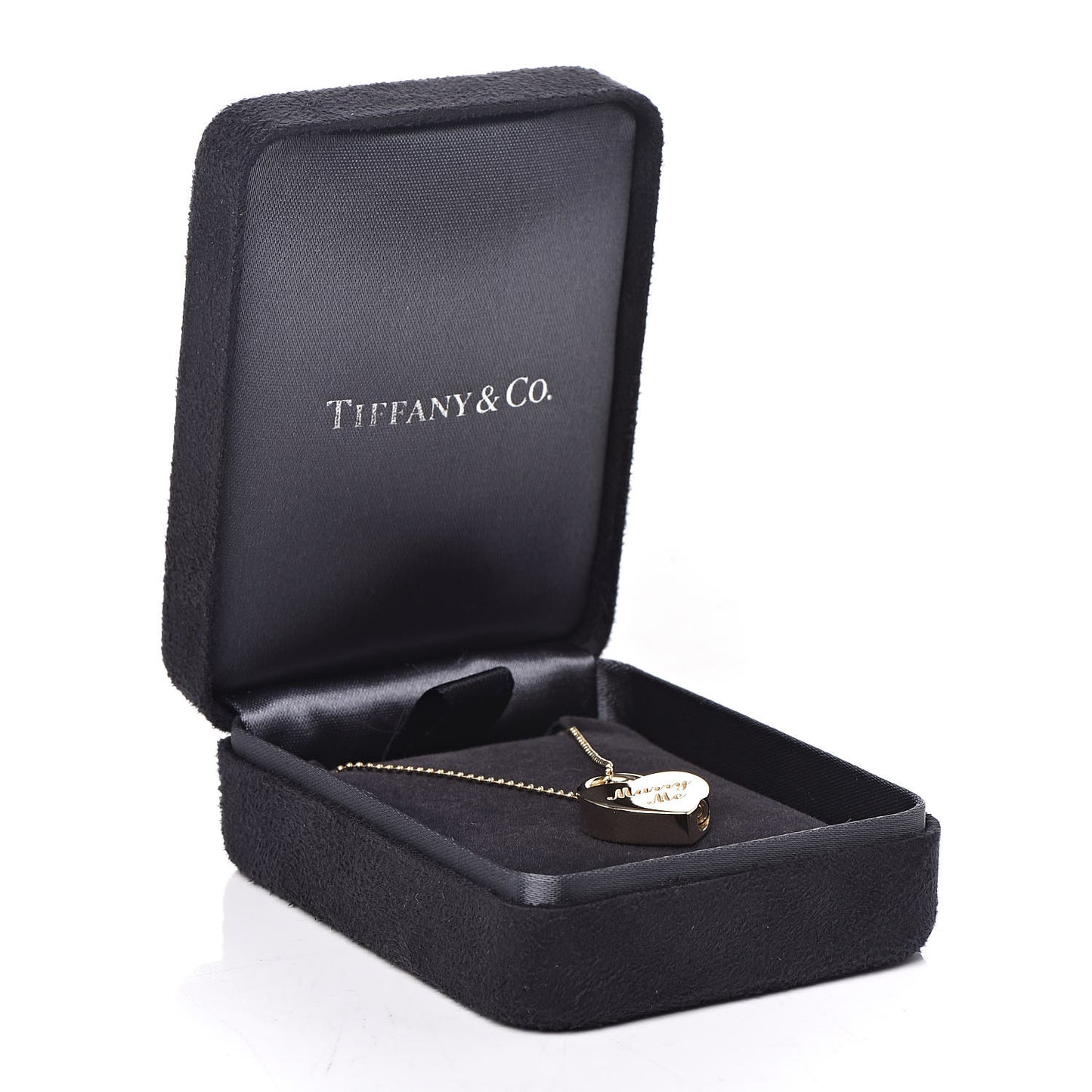 18K Yellow Gold Marry Me Heart Lock Pendant Necklace