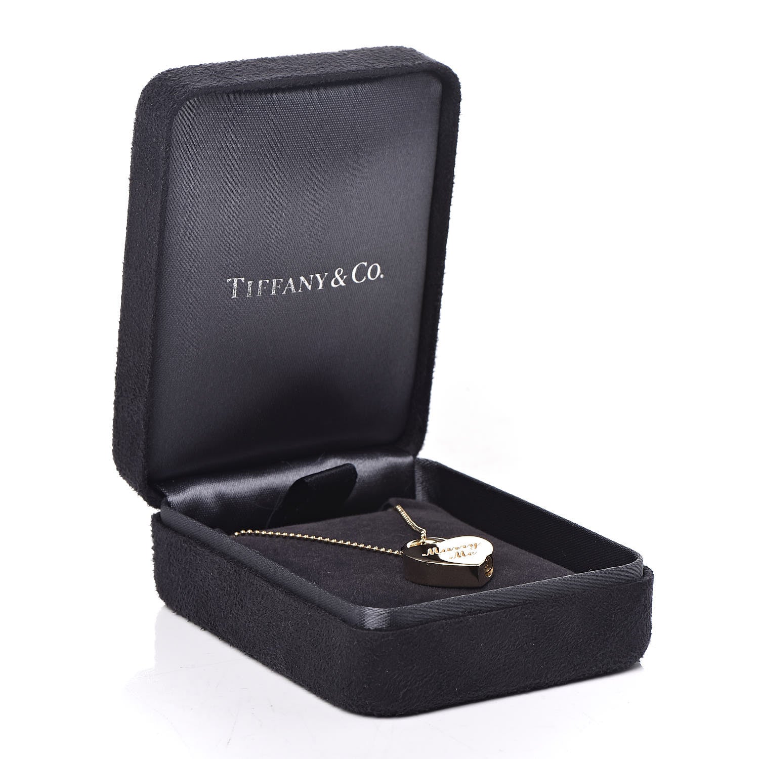 Tiffany 18K Yellow Gold Marry Me Heart Lock Pendant Necklace 10 of 10