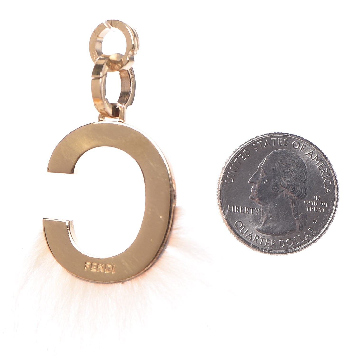 Fendi Mink Fur C ABClick Bag Charm Light Pink 2 of 6