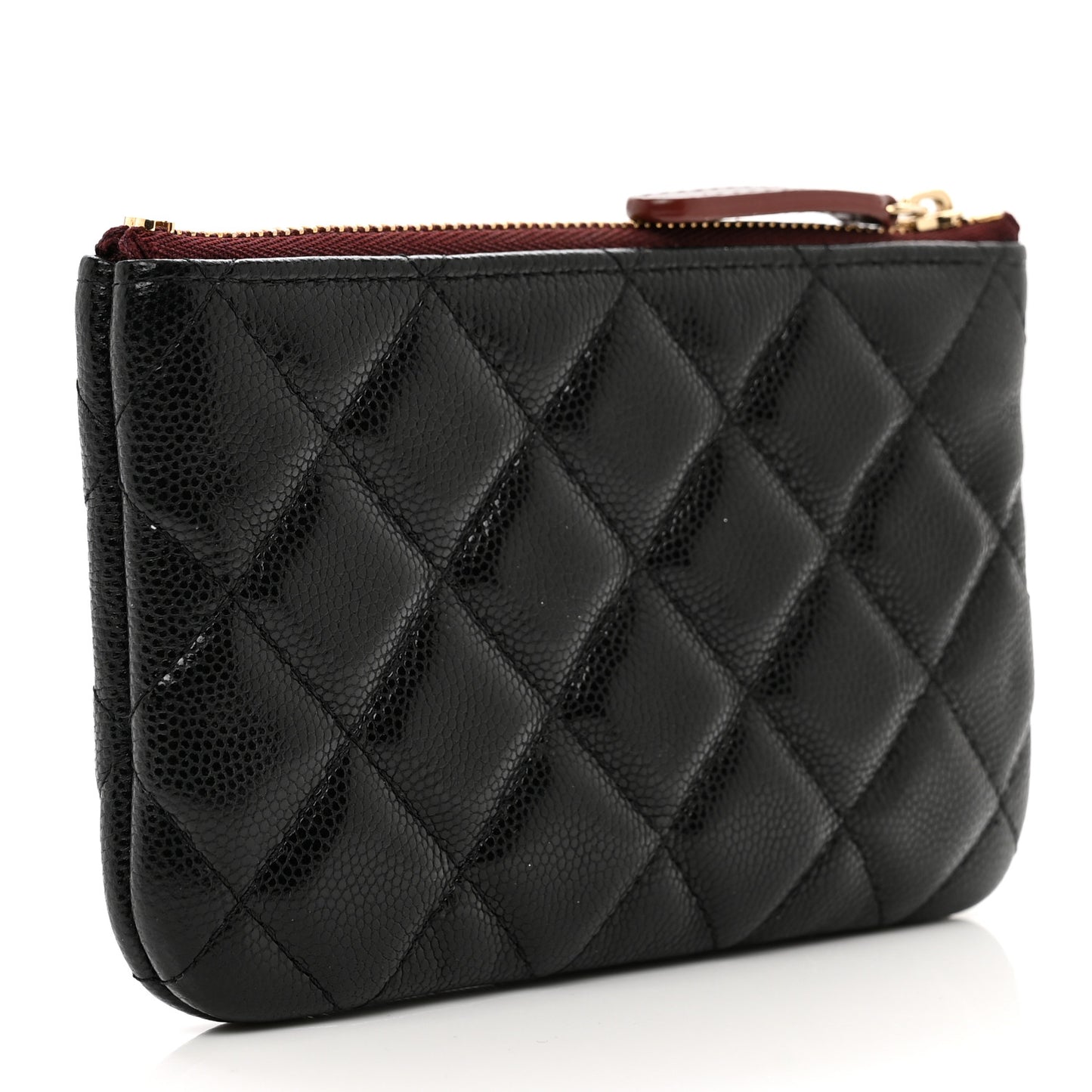 Caviar Quilted Small Cosmetic Case Black