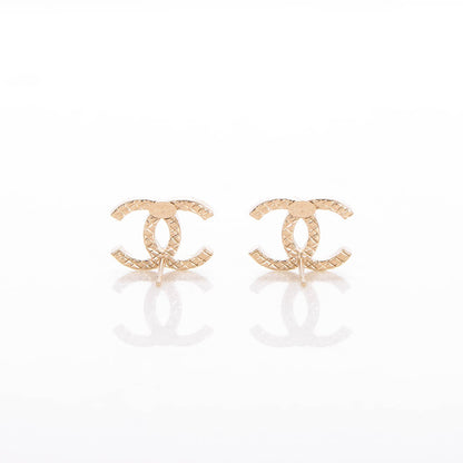 Chanel Quilted CC Earrings Light Gold 3 of 5