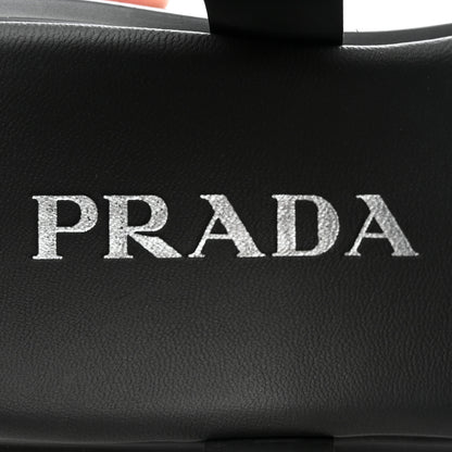 Prada Foam Rubber Triangle Logo Monolith 55mm Cage Sandals 38 Black 8 of 13