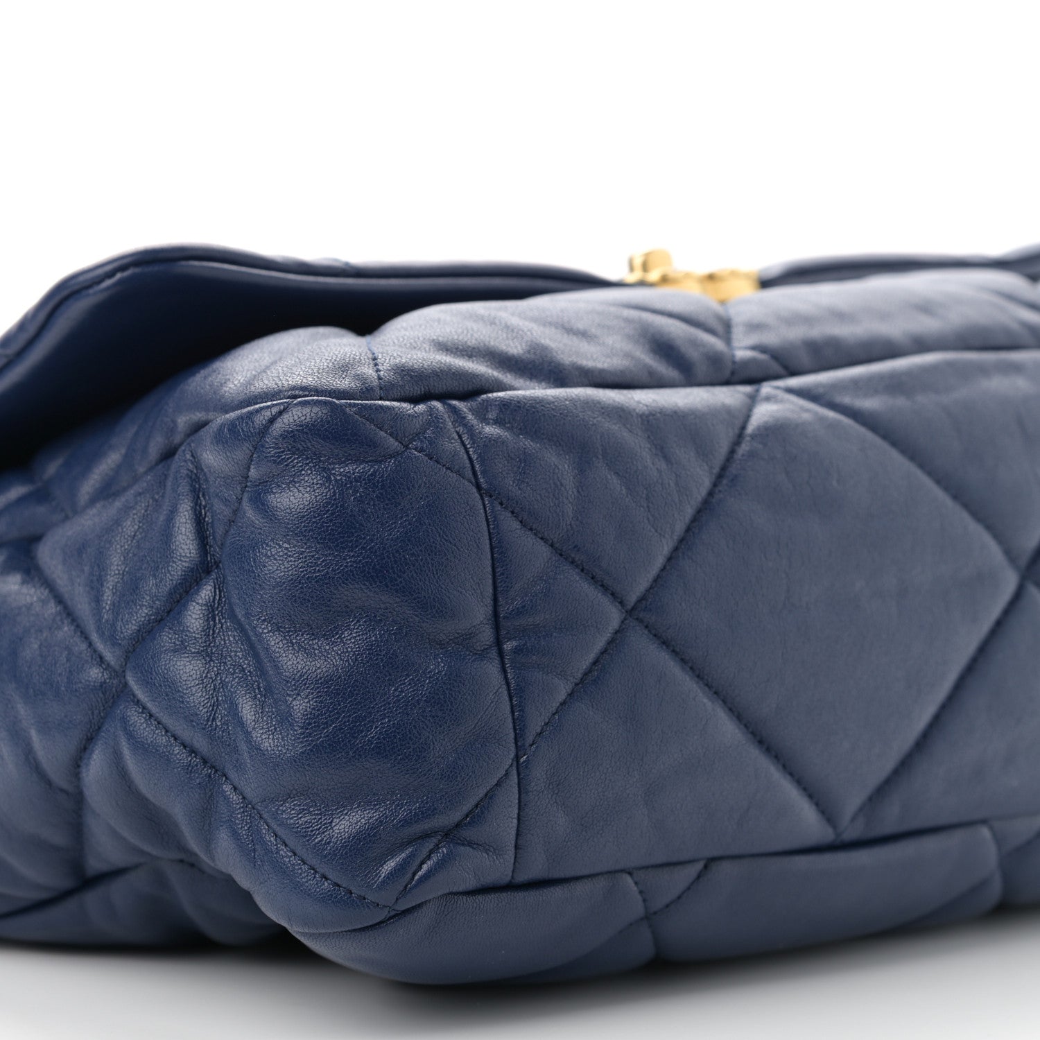 Chanel Goatskin Quilted Maxi Chanel 19 Flap Blue 5 of 10