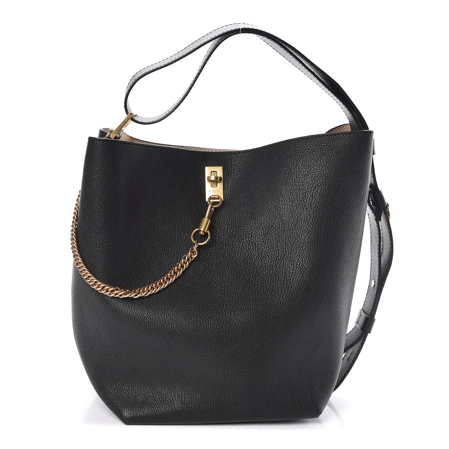 Givenchy Grained Calfskin GV Bucket Bag Black 1 of 9