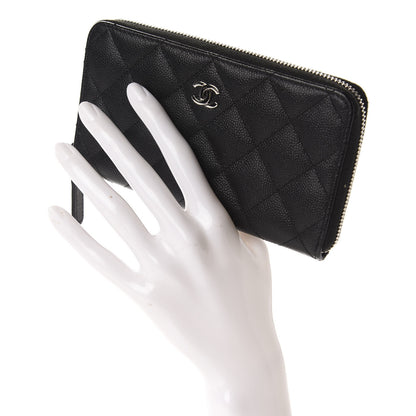 Chanel Caviar Quilted Small Zip Around Wallet Black 2 of 9