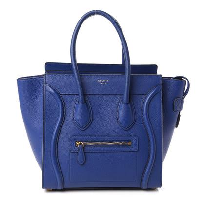 Celine Drummed Calfskin Micro Luggage Indigo 1 of 9
