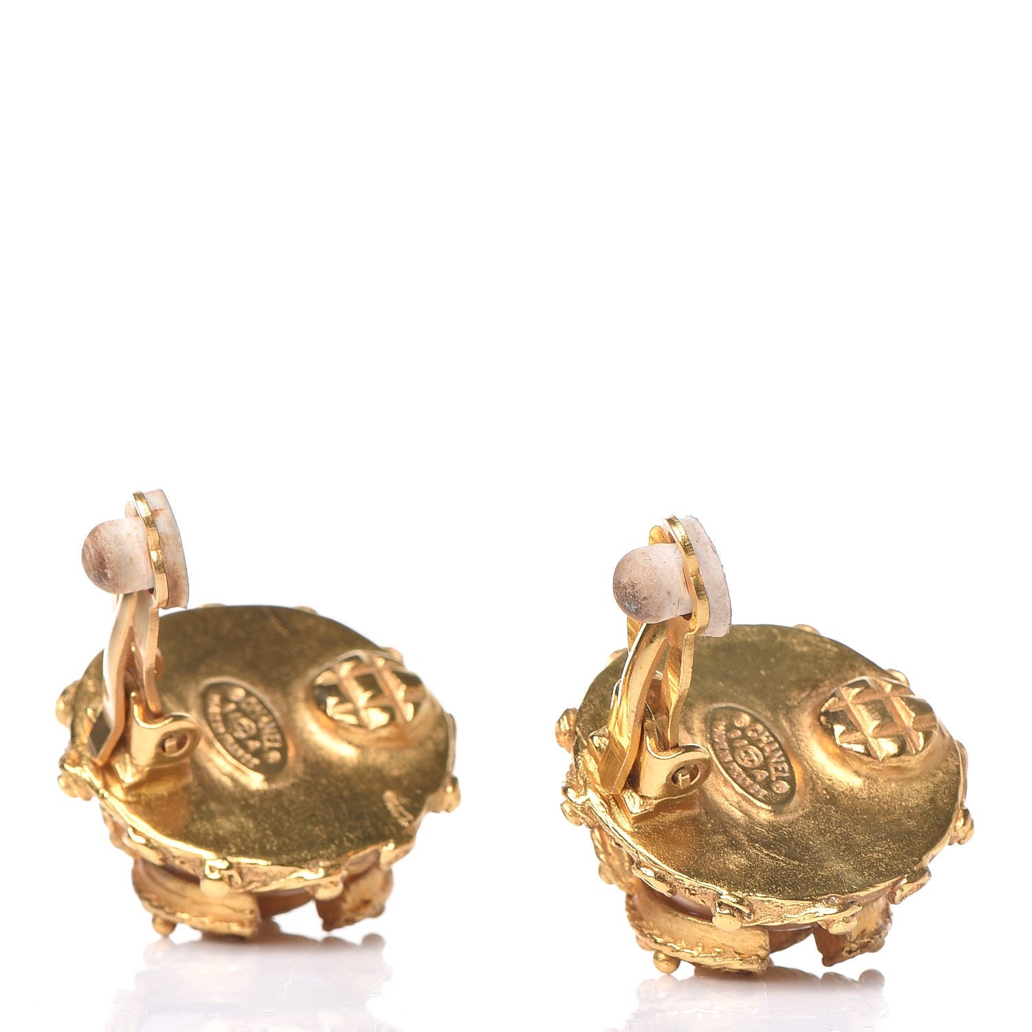 Chanel Pearl CC Clip On Earrings Gold 4 of 4