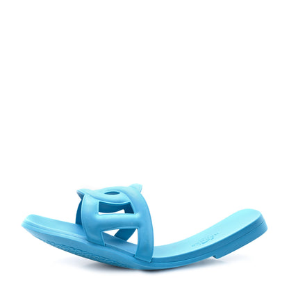 Hermes Rubber Aloha Sandals 38 Bleu Vif 1 of 9