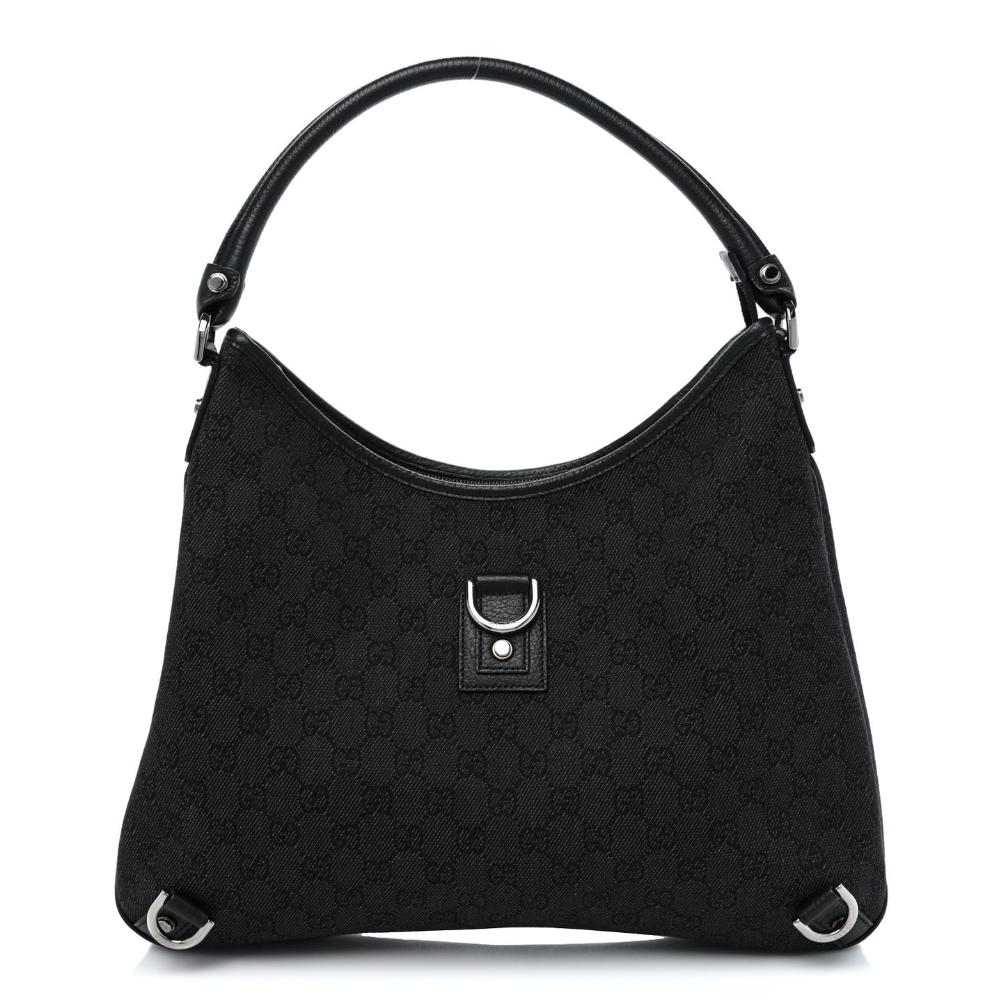 Denim Monogram Abbey D Ring Hobo Black