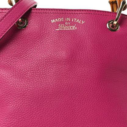 Gucci Calfskin Small Bamboo Shopper Tote Bright Bougainvillea 8 of 10