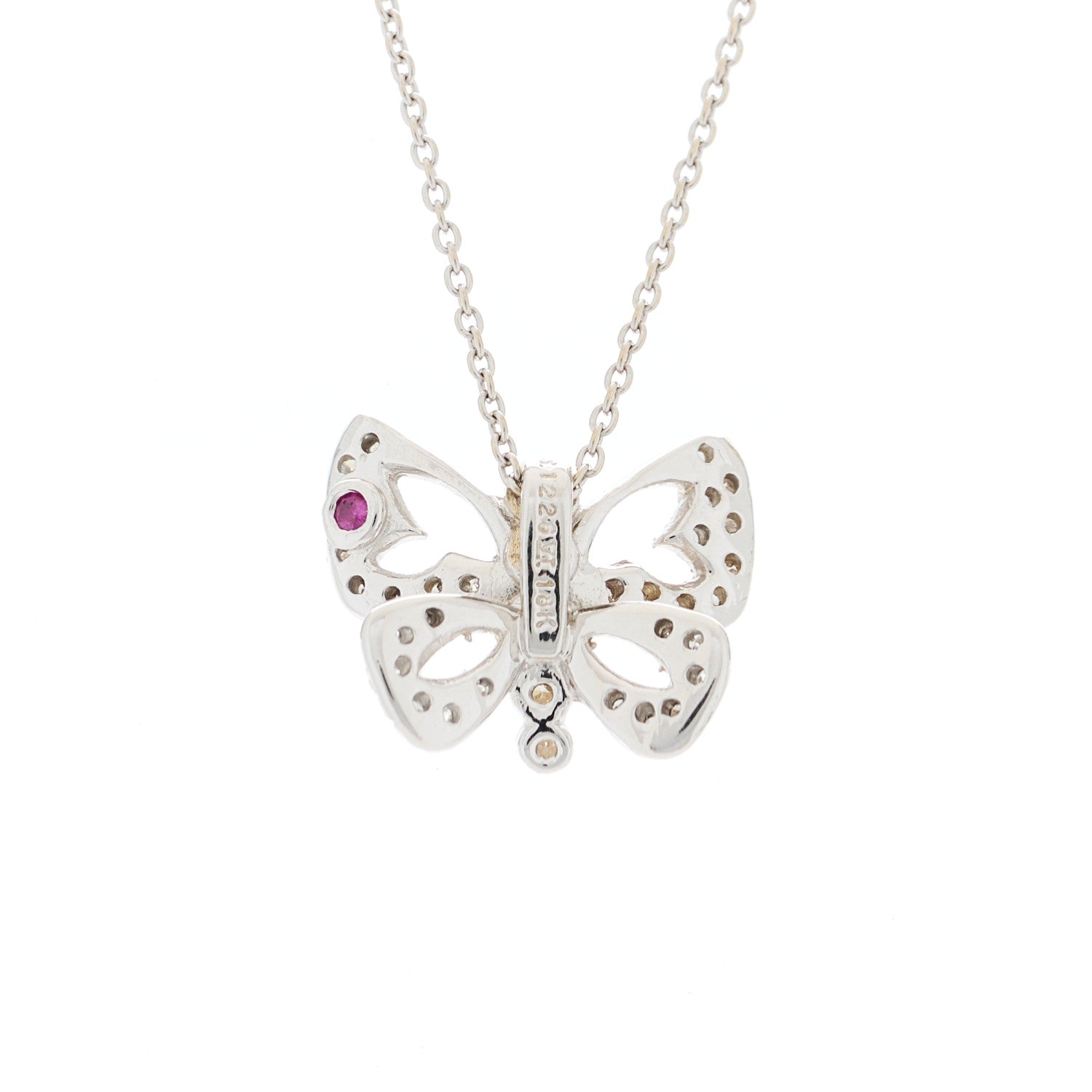 Roberto Coin 18K White Gold Diamond Butterfly Pendant Necklace 5 of 5