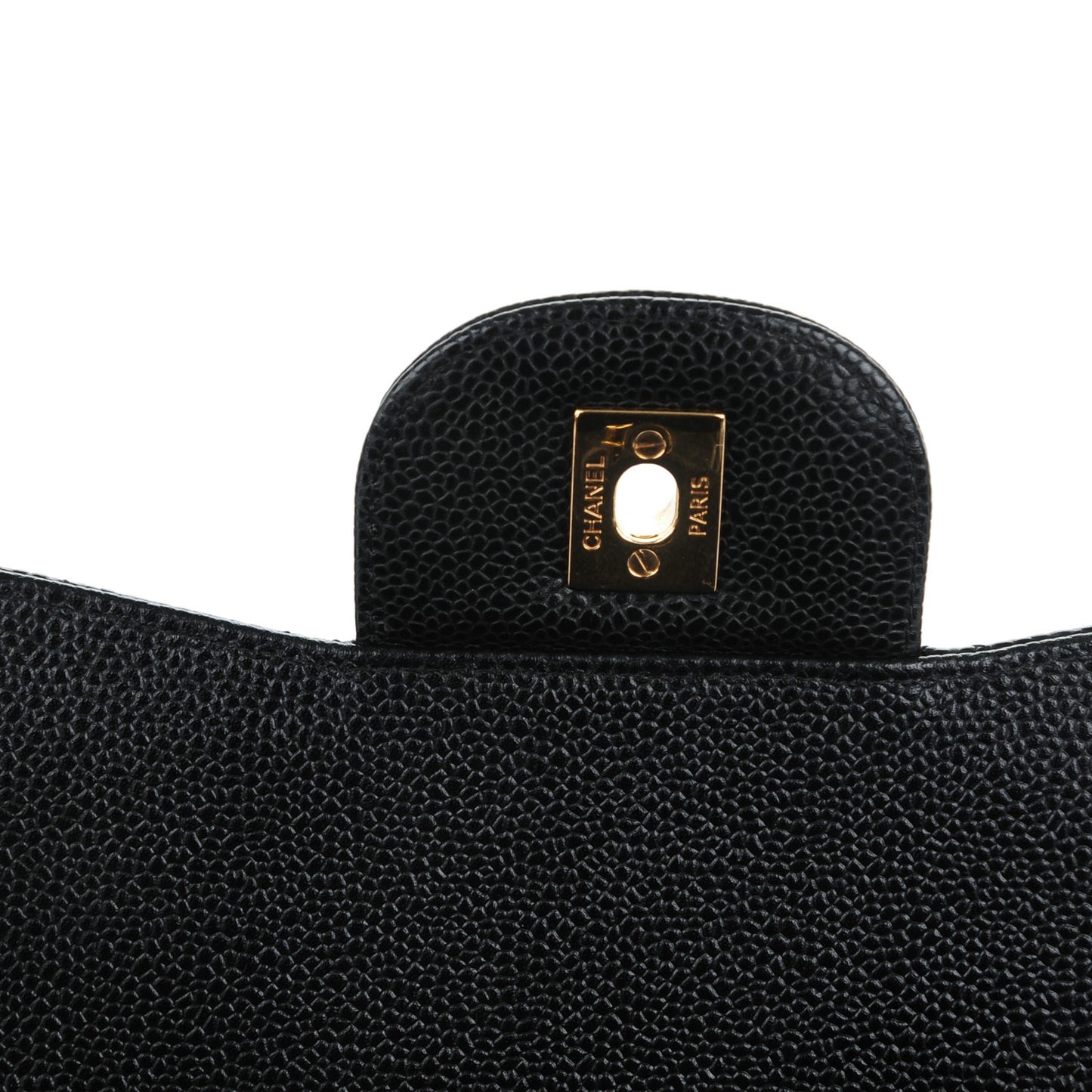Caviar Quilted Jumbo Double Flap Black