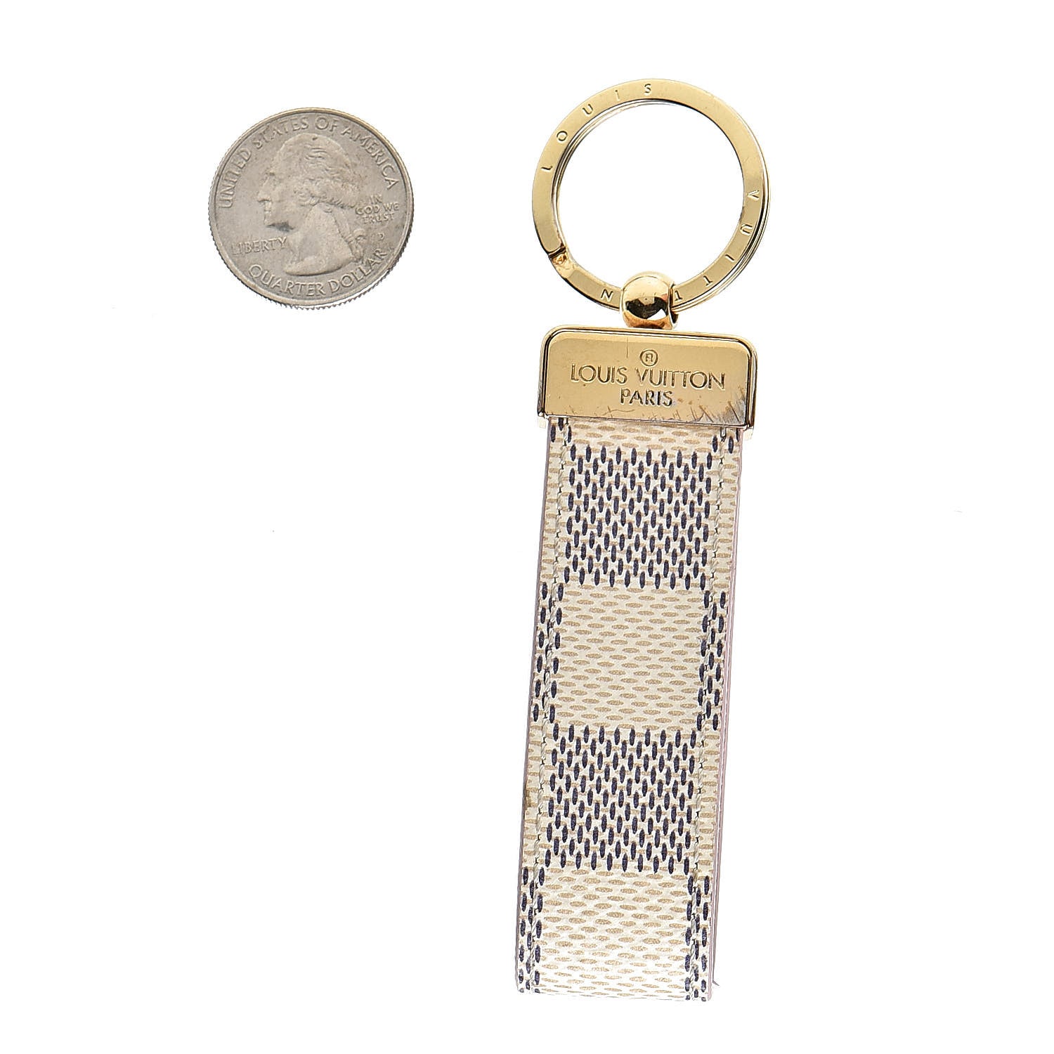 Louis Vuitton Damier Azur Dragonne Key Holder Rose Ballerine 2 of 6