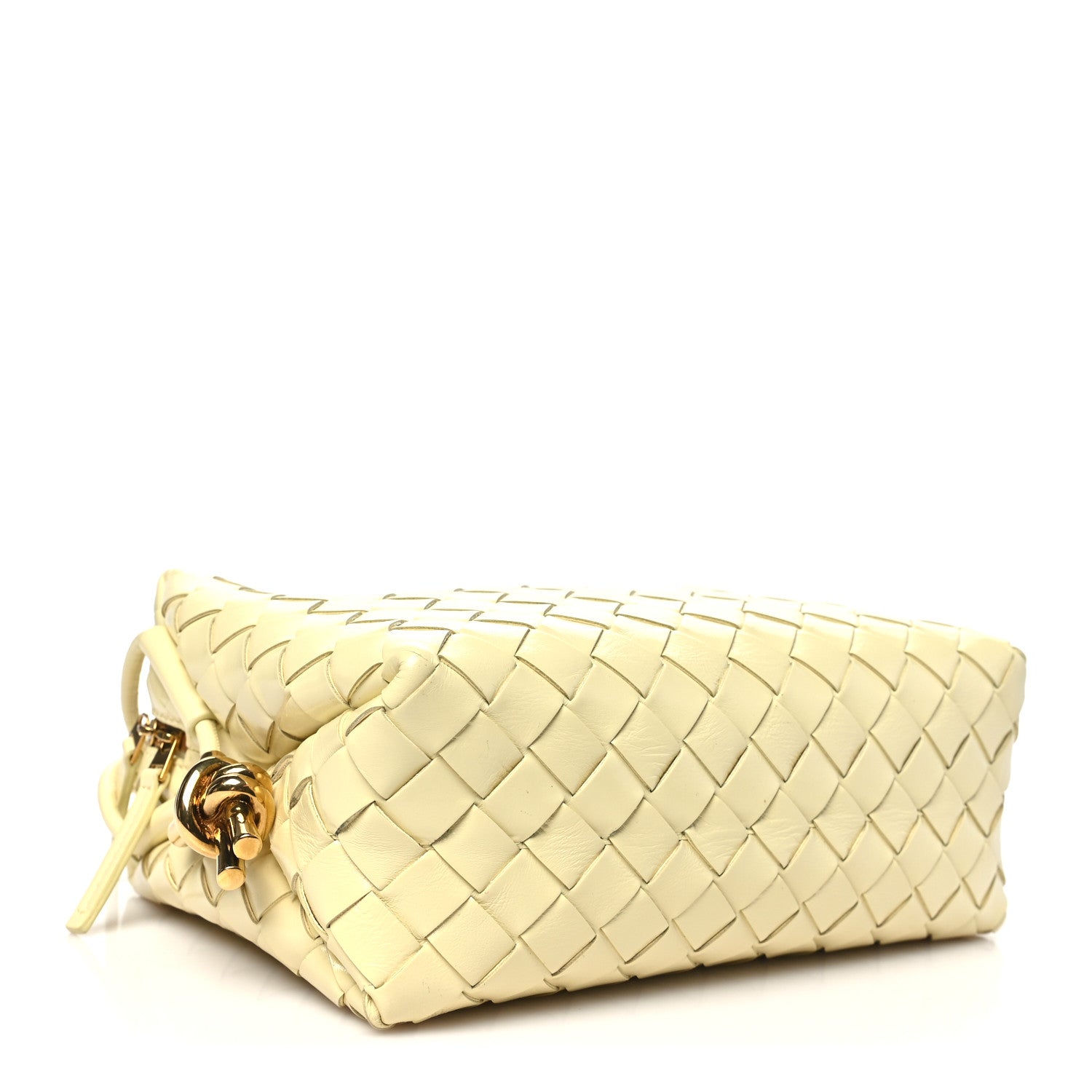 Bottega Veneta Polished Nappa Intrecciato Knot Small Loop Camera Bag Zest Washed 4 of 10