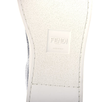 Fendi Metallic Vitello Lurex Rockoclick Slip On Sneakers 36.5 Silver 9 of 11