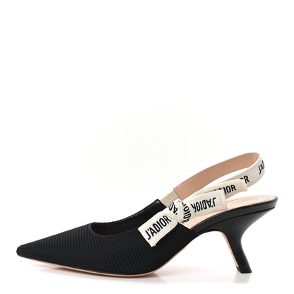 Christian Dior Technical Canvas Ribbon J Adior Slingback 65mm Pumps 38.5 Black 1 of 10