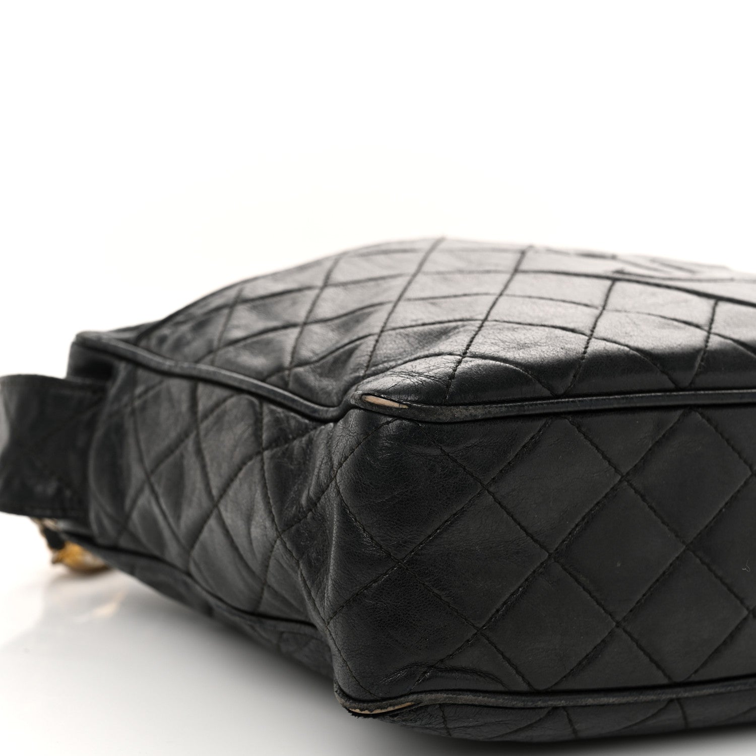 Chanel Lambskin Quilted CC Tassel Camera Case Black 10 of 13