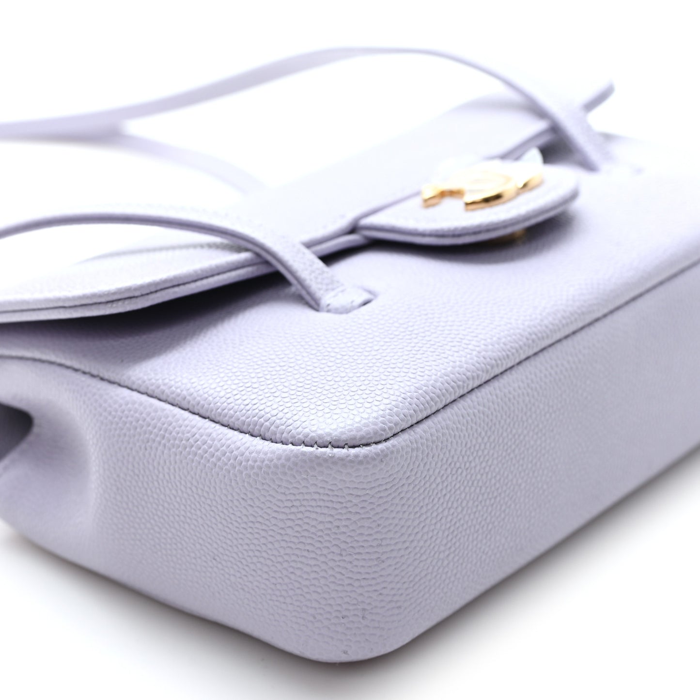 Shiny Caviar Mini Preppy Coco Shoulder Bag Purple