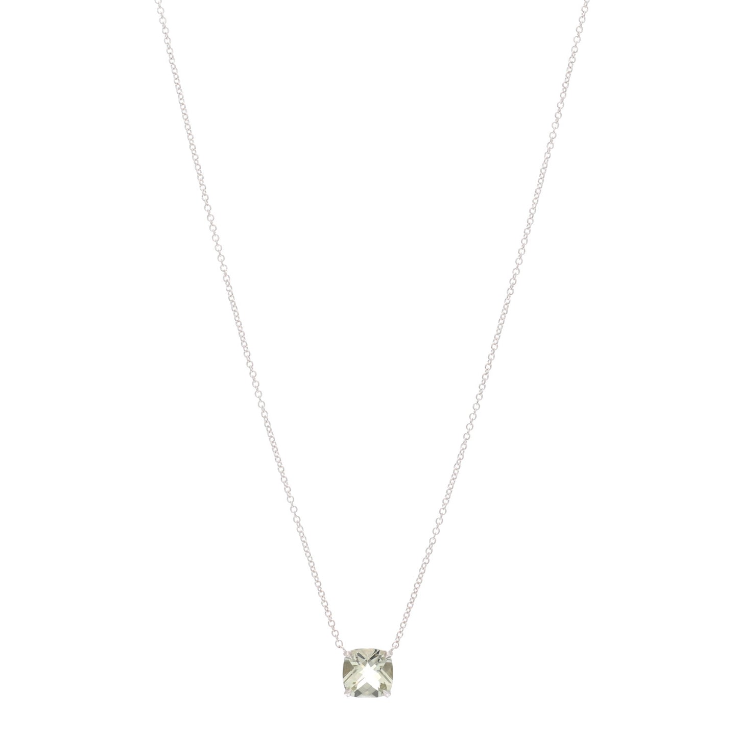 Sterling Silver Prasiolite Sparklers Pendant Necklace