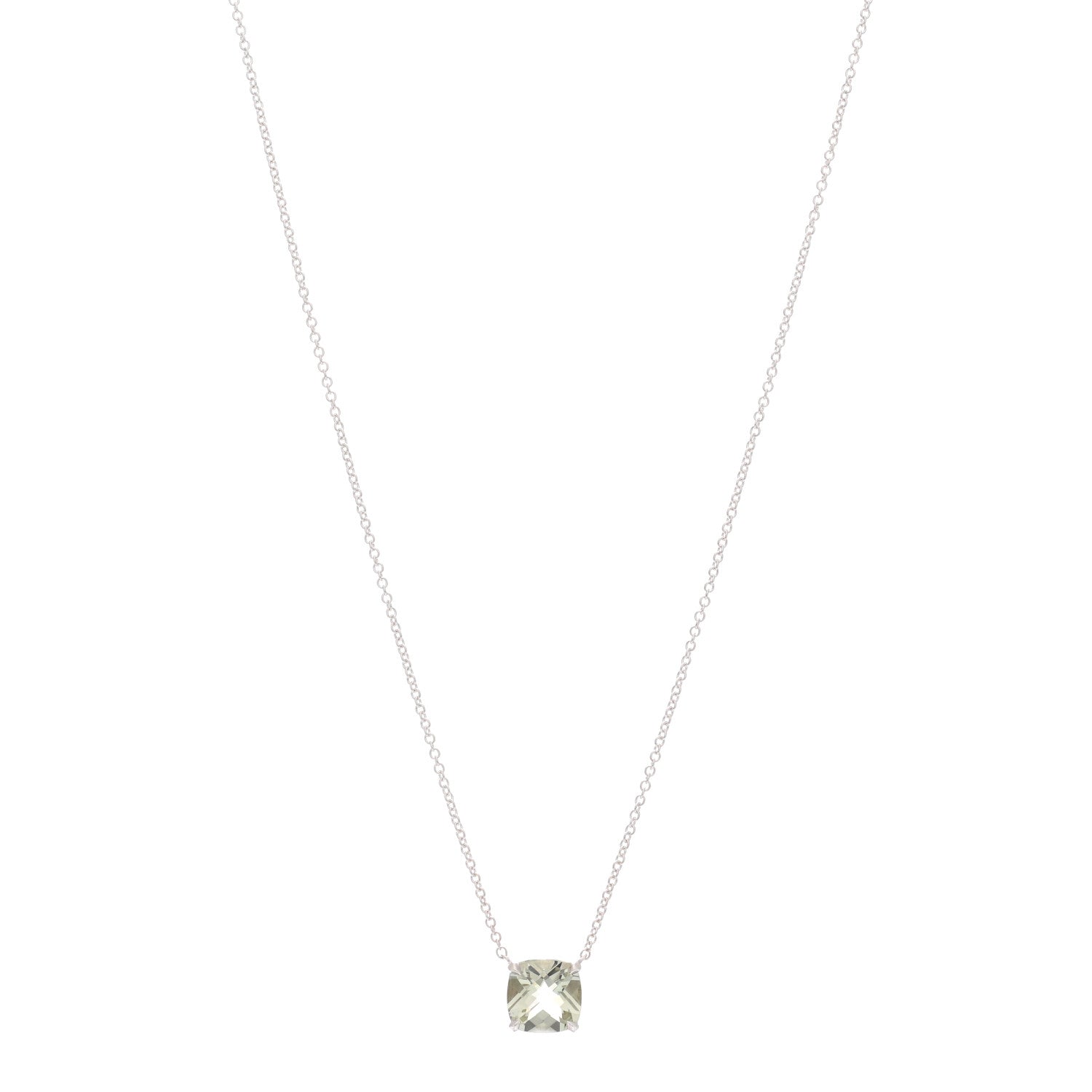 Tiffany Sterling Silver Prasiolite Sparklers Pendant Necklace 1 of 6