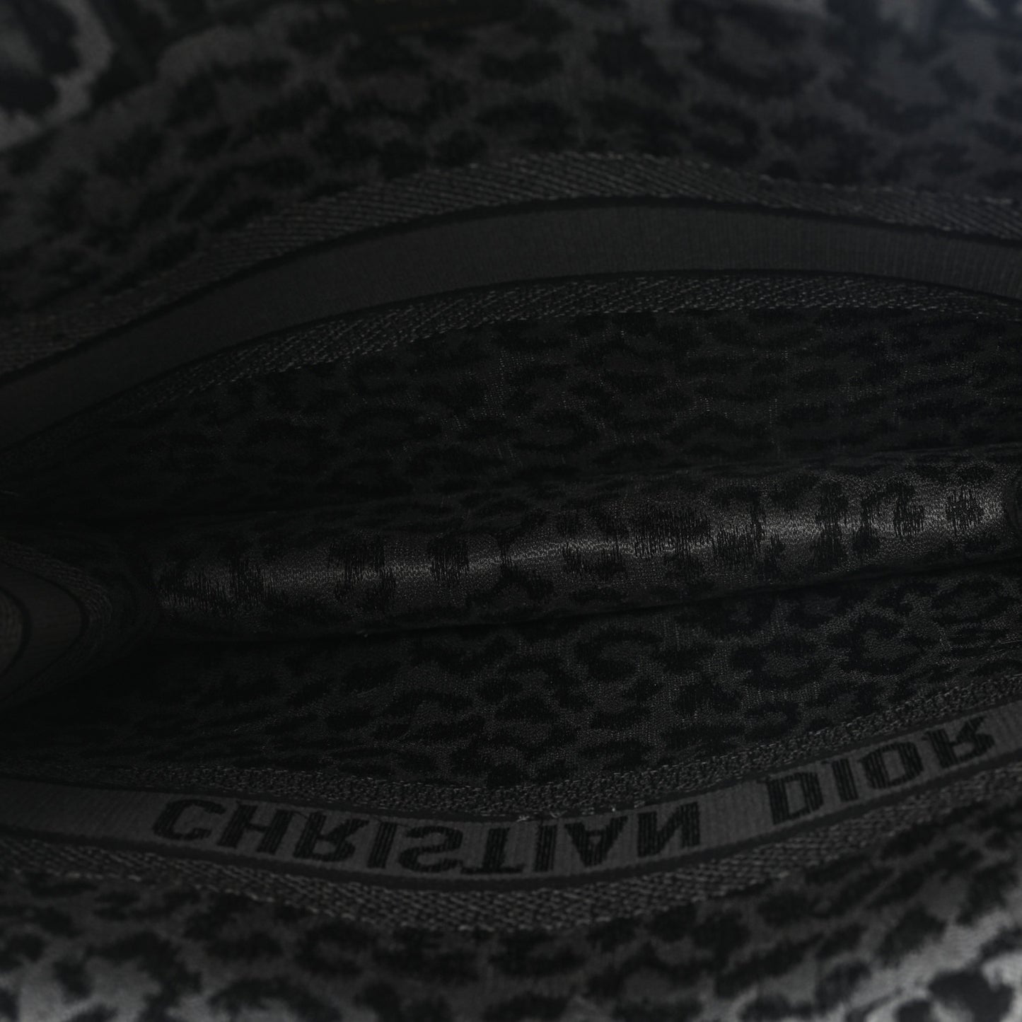 Canvas Mizza Embroidered Large Leopard Book Tote Grey