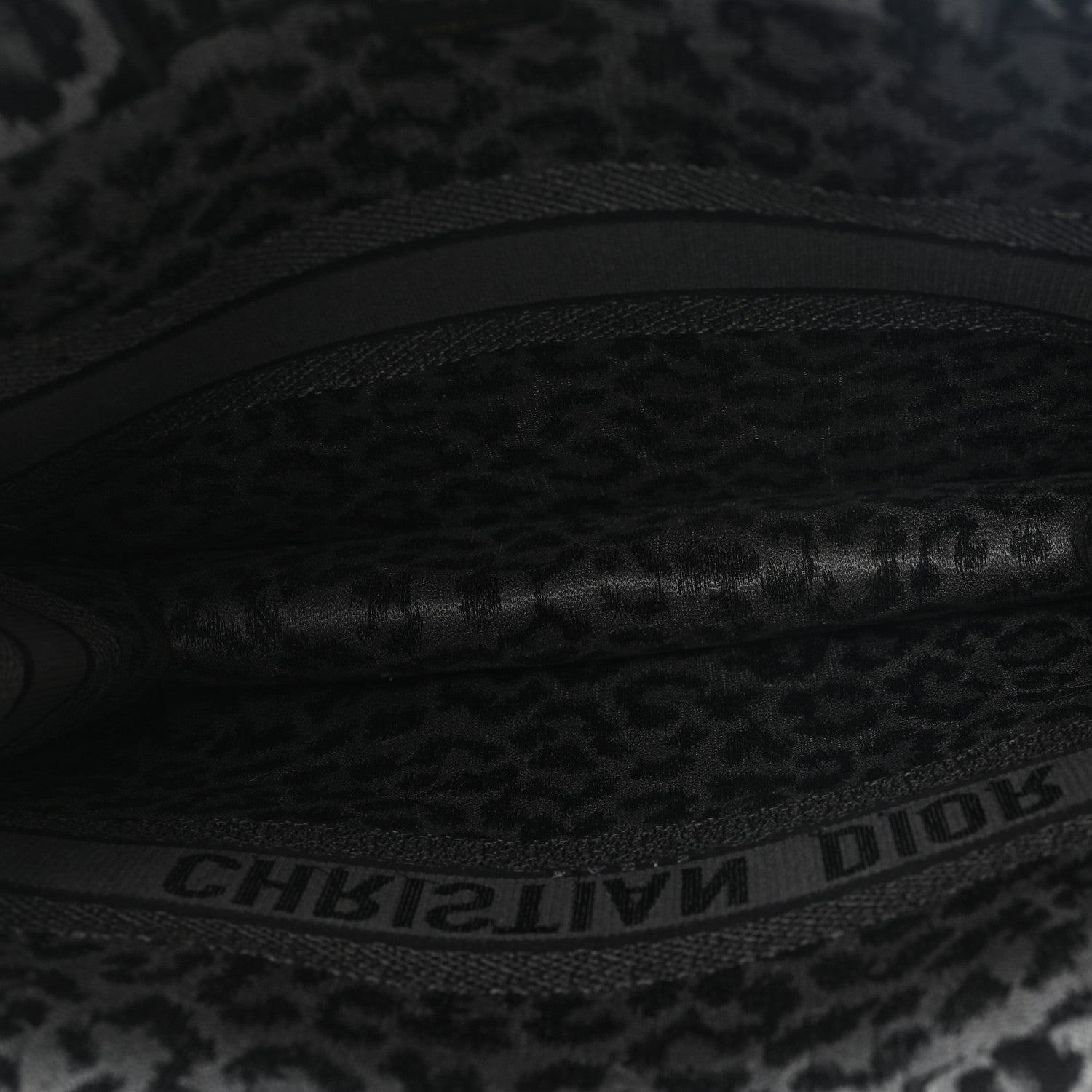 Christian Dior Canvas Mizza Embroidered Large Leopard Book Tote Grey 5 of 11