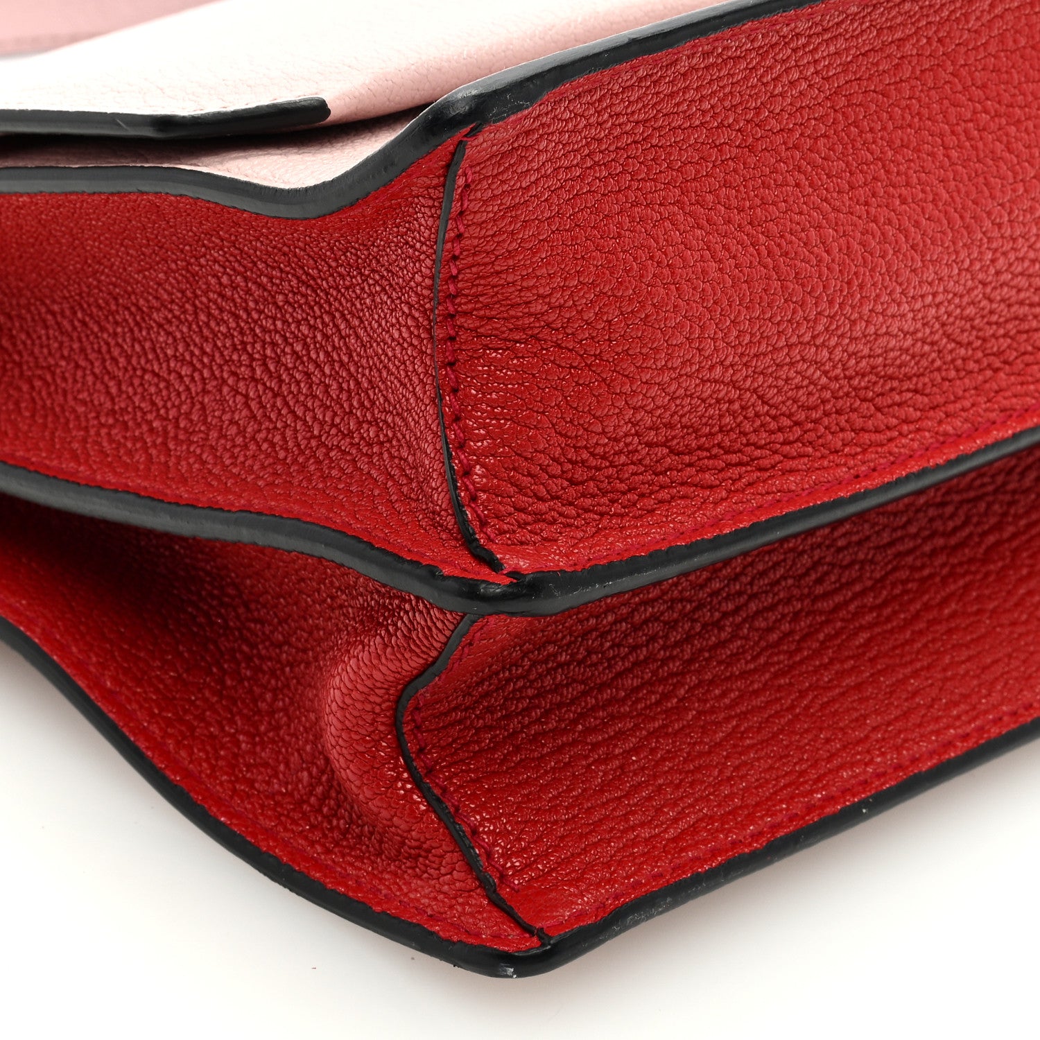 Miu Miu Goatskin Madras Miu Logo Shoulder Bag Rosa Fuoco 7 of 8