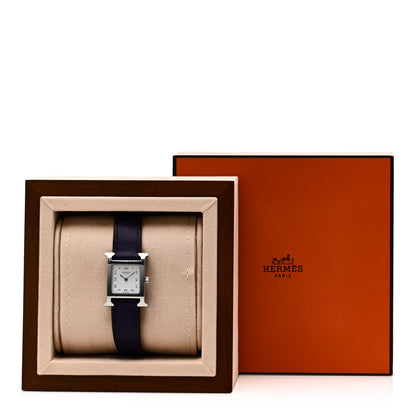 Hermes Stainless Steel Swift 21mm Heure H Hour Quartz Watch Iris 5 of 5