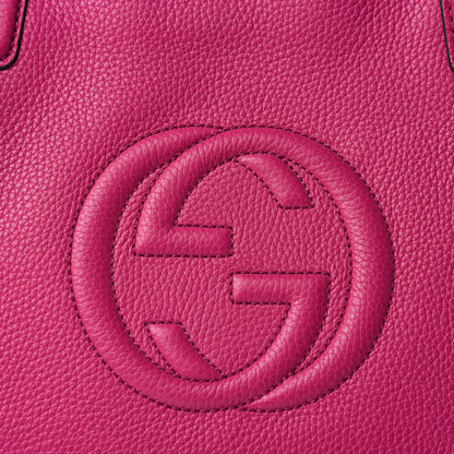 Gucci Pebbled Calfskin Small Soho Top Handle Bag Bright Bougainvillea 12 of 12
