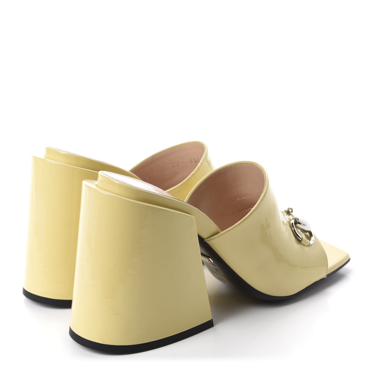Patent Lexi Horsebit High-Heel Slide Sandals 37 Burro