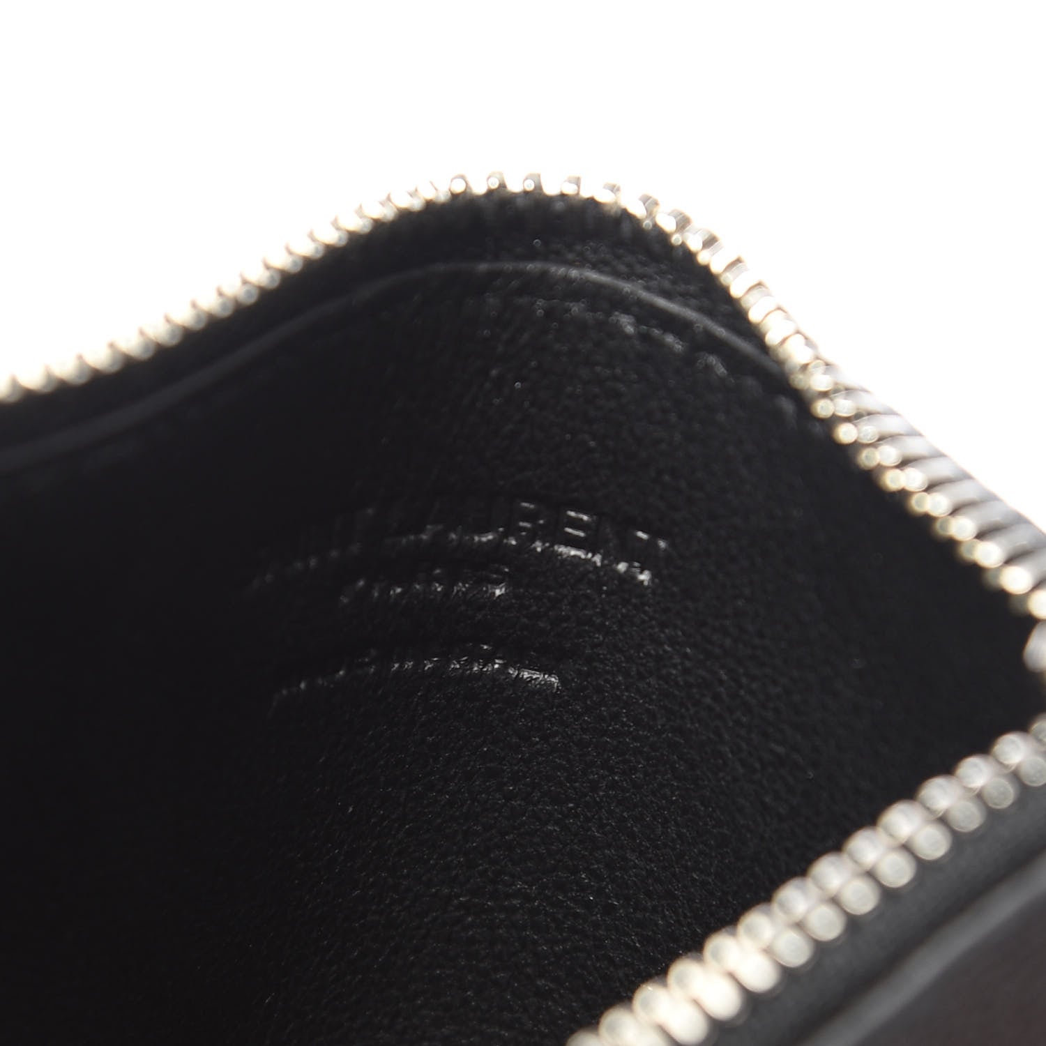 Saint Laurent Grained Calfskin 5 Fragments Zip Pouch Card Holder Black 6 of 7