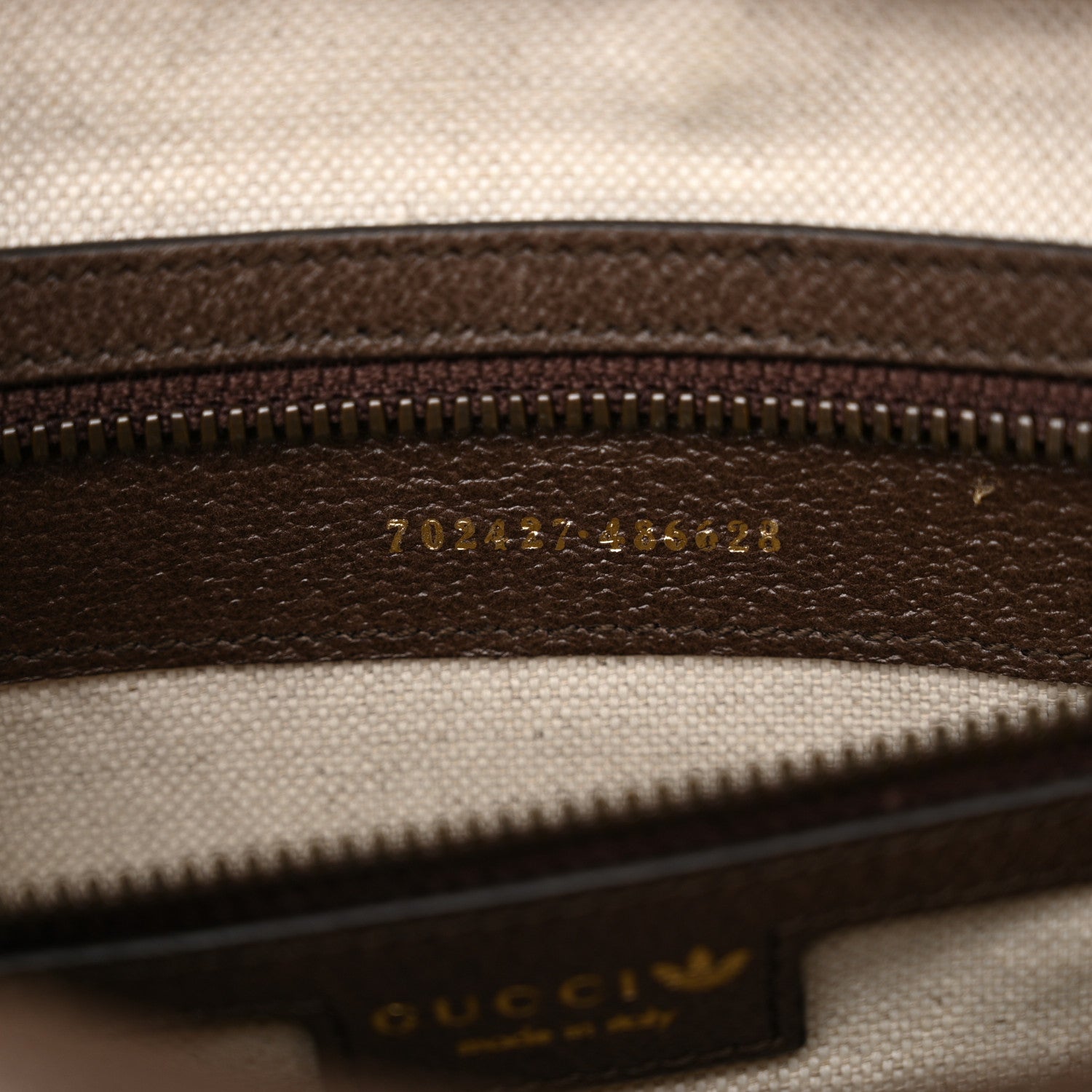 Gucci X ADIDAS Crystal Vintage Monogram Textured Dollar Calfskin Web Trefoil Logo Small Messenger Bag Mid Natural Nut Off White New Acero 7 of 12