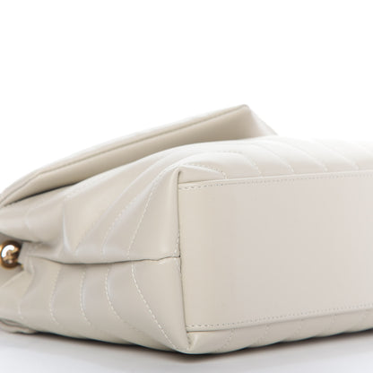 Saint Laurent Calfskin Y Quilted Monogram Small Loulou Chain Satchel Ivory 6 of 8