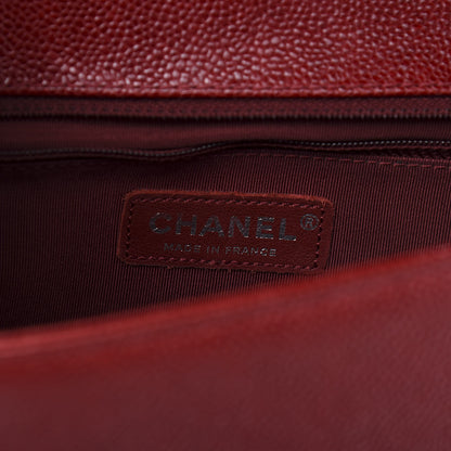 Chanel Caviar Quilted New Medium Boy Flap Dark Red 8 of 15