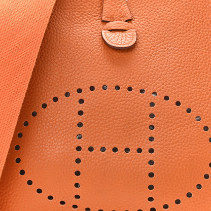 Hermes Taurillon Clemence Evelyne II PM Potiron 7 of 10