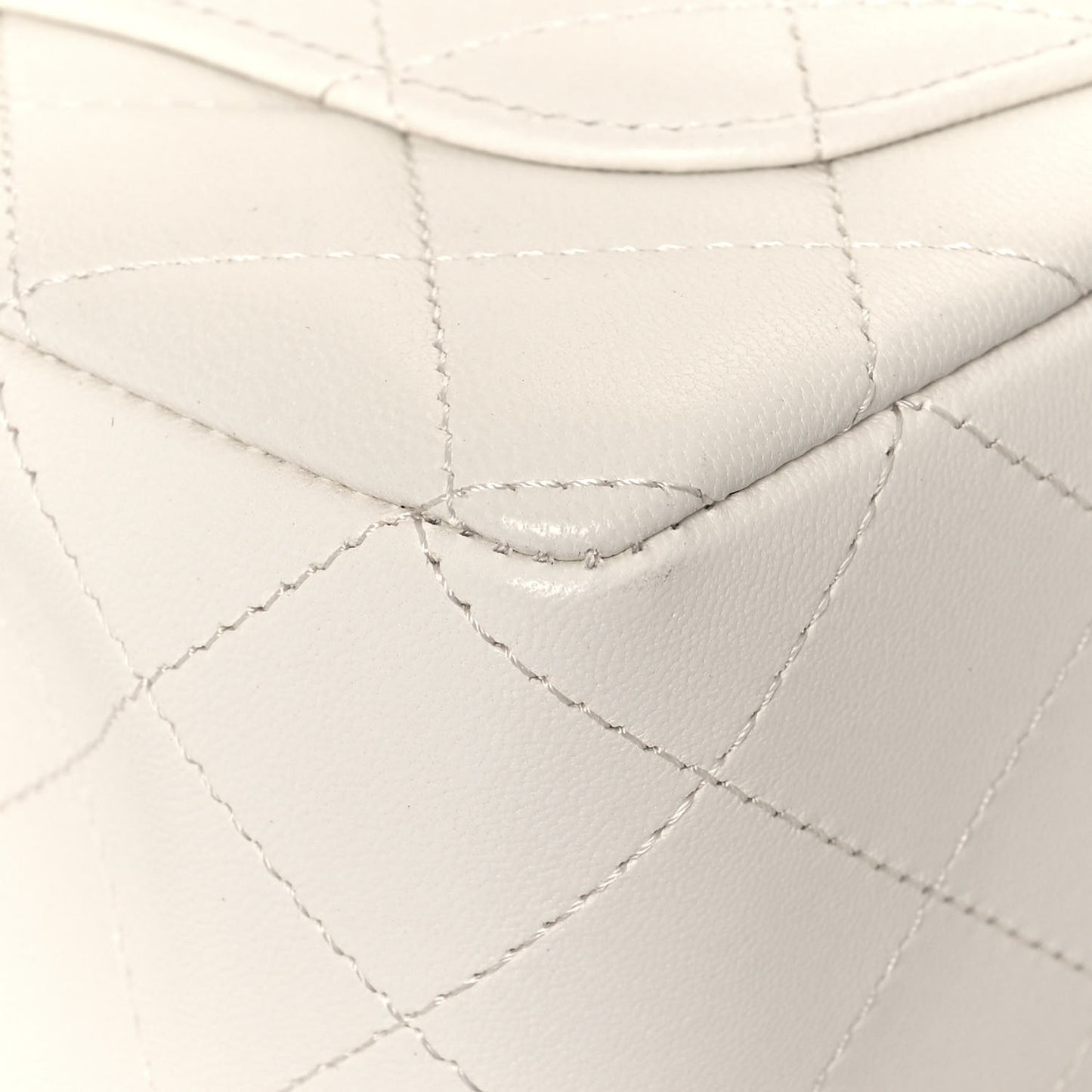 Lambskin Quilted Mini Rectangular Flap White Black