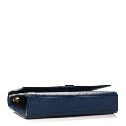 Saint Laurent Grain De Poudre Small Classic Monogram Kate Satchel Denim Blue 4 of 9