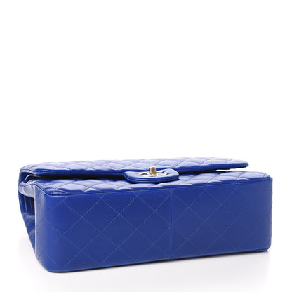 Chanel Lambskin Quilted Jumbo Double Flap Blue 3 of 10