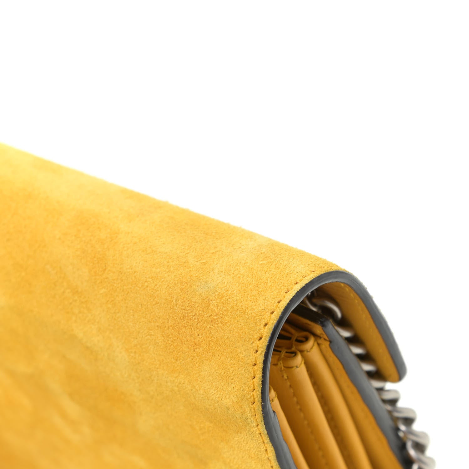 Gucci Suede Mini Dionysus Chain Wallet Yellow 13 of 17